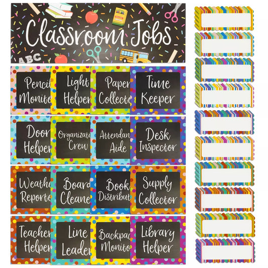 Classroom Job Chart Set with Name Tags - 67 Pieces