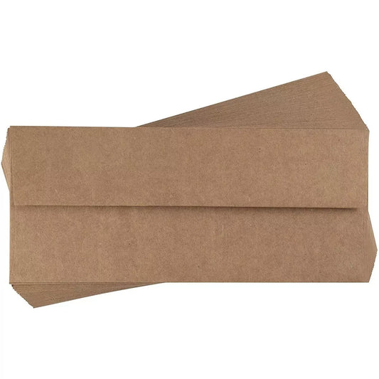 100-Pack Bulk #10 Brown Business Envelopes for Checks, Invoices, 4.1x9.5 In