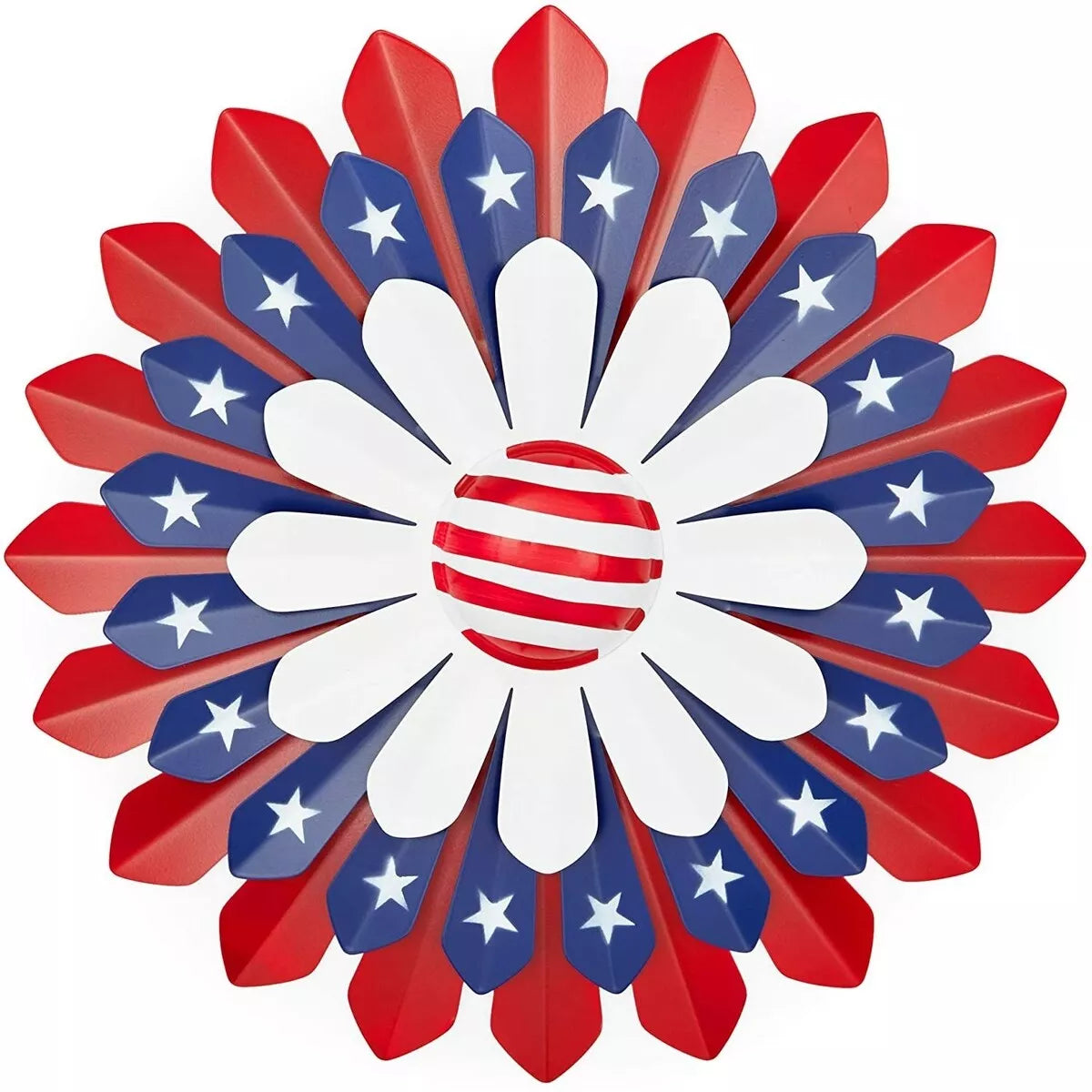 American Flag Wall Décor, Patriotic Metal Flowers