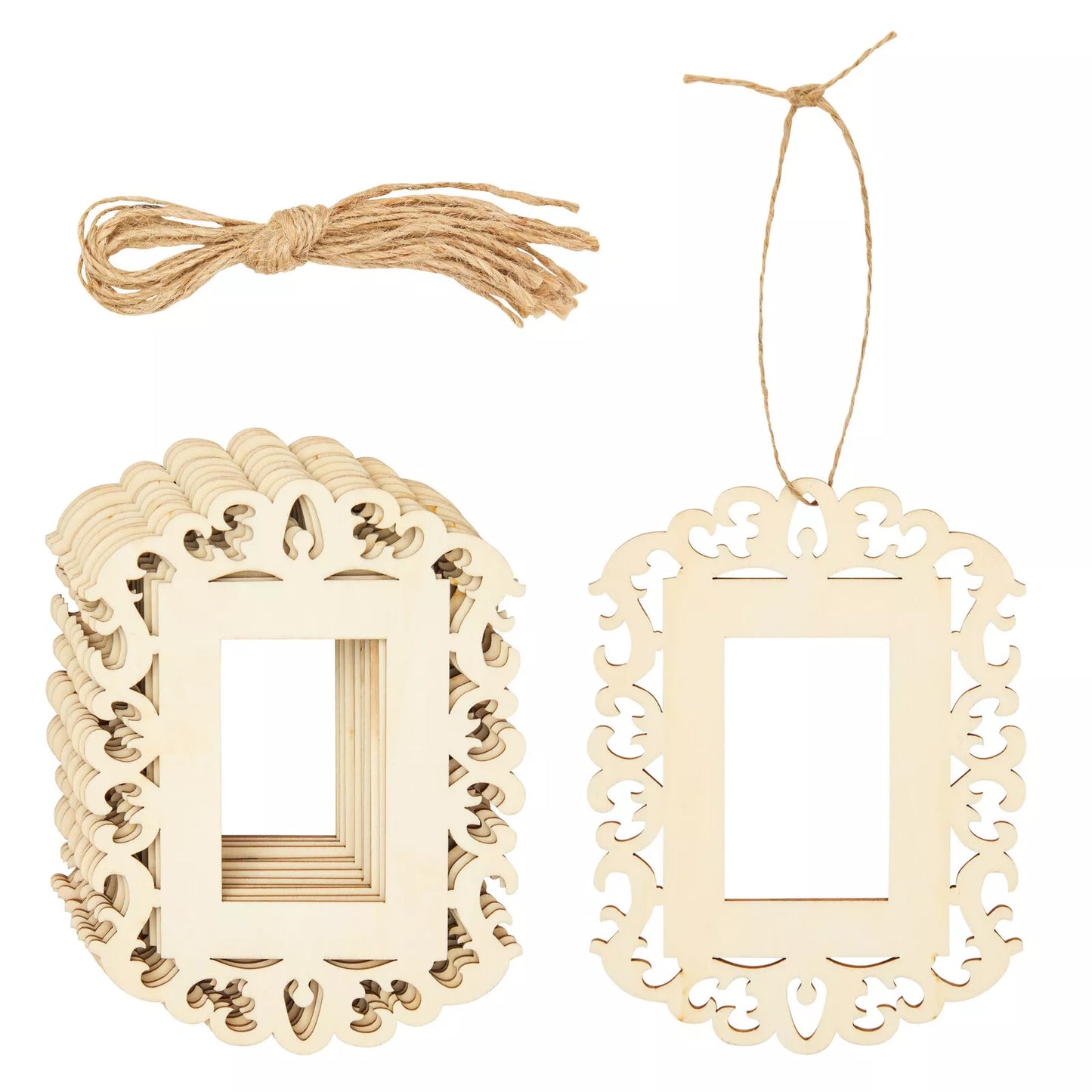 12-Pack Unfinished Picture Frame Ornaments