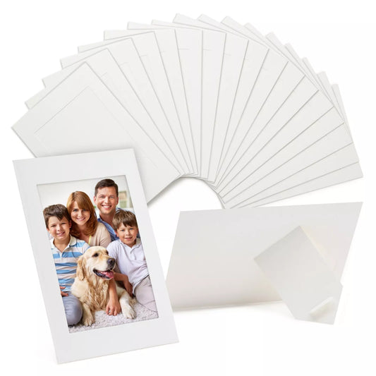 50-Pack White 4x6 Cardboard Picture Frames with Easel Stand