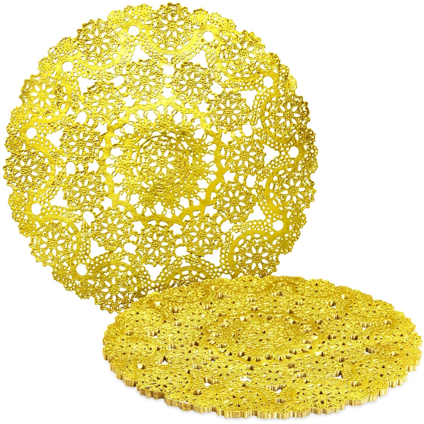 60 Pack Gold Doilies - 12 Inch Round, Disposable Placemats for Parties