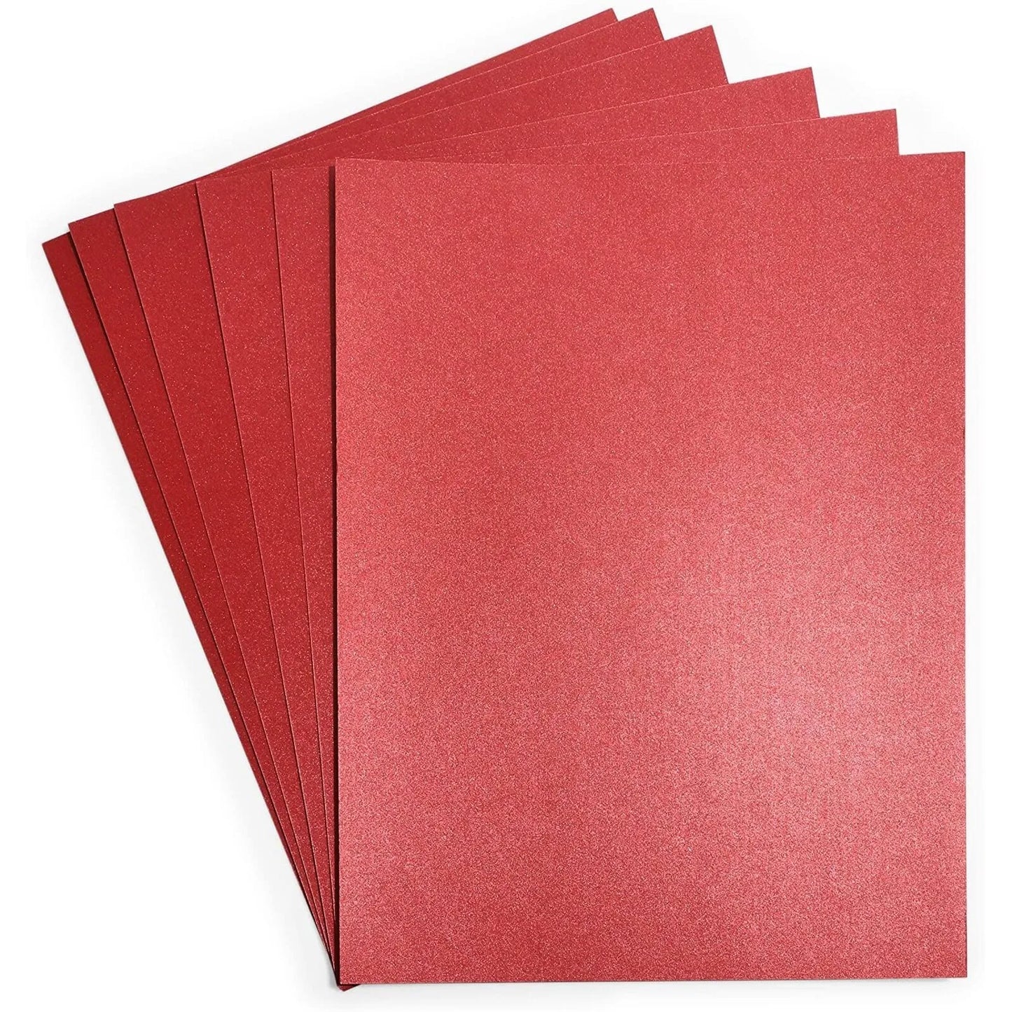 50-Pack Red Metallic Cardstock for Christmas Crafts, 8.5x11