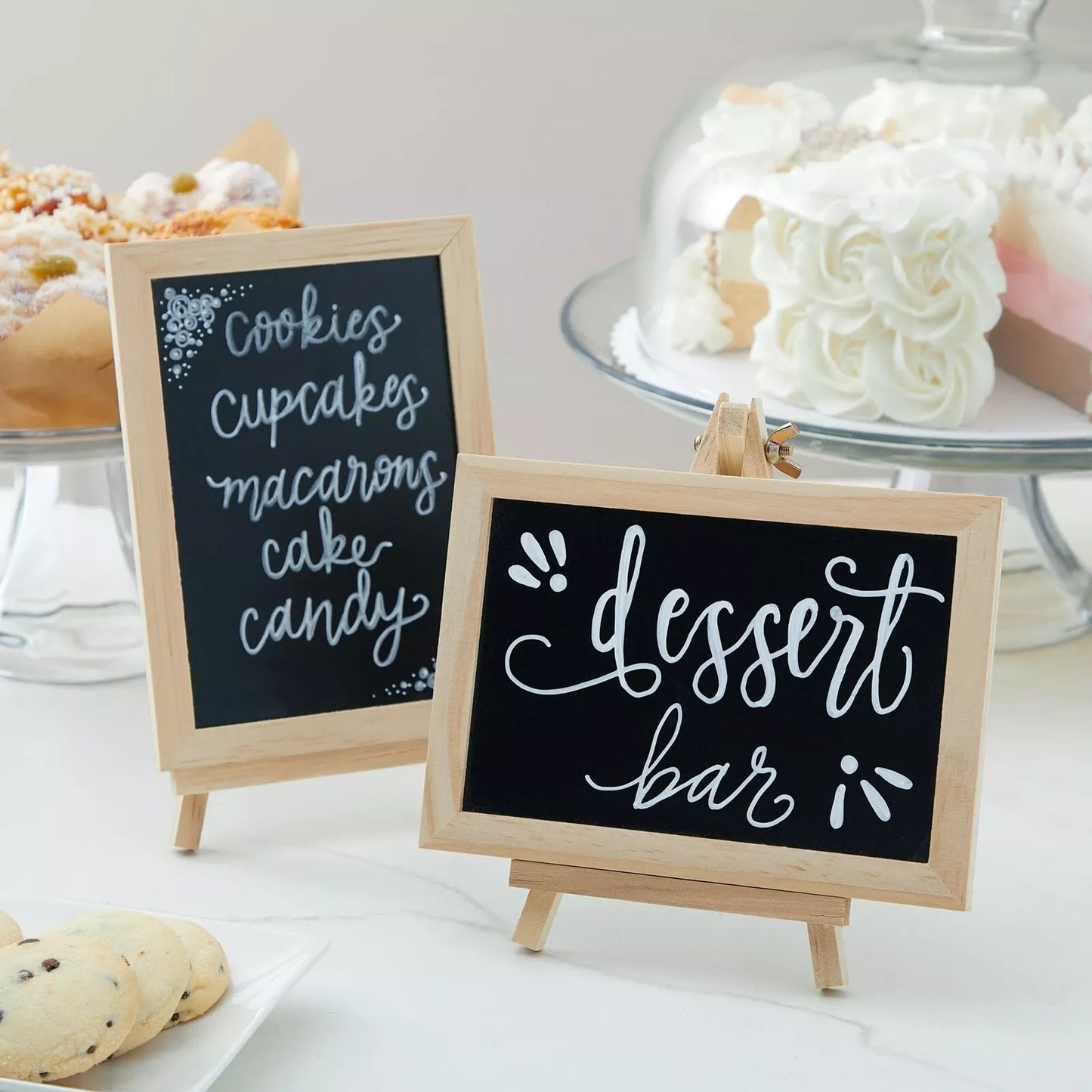 6-Pack Mini Chalkboard Signs with Easel Stand