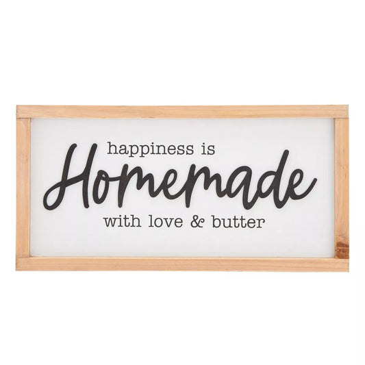 Happiness is Homemade Sign, Wooden Farmhouse Kitchen