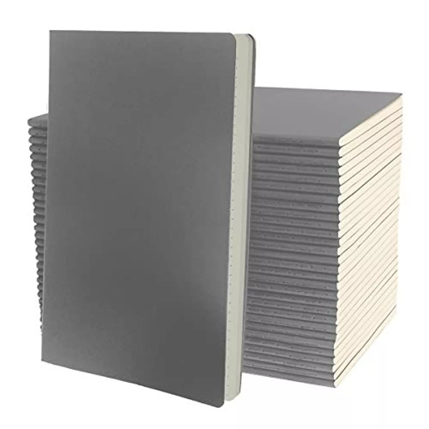 30 Pack A5 Dotted Notebooks, 8.2" x 5.5", 92 Pages Each (Gray)