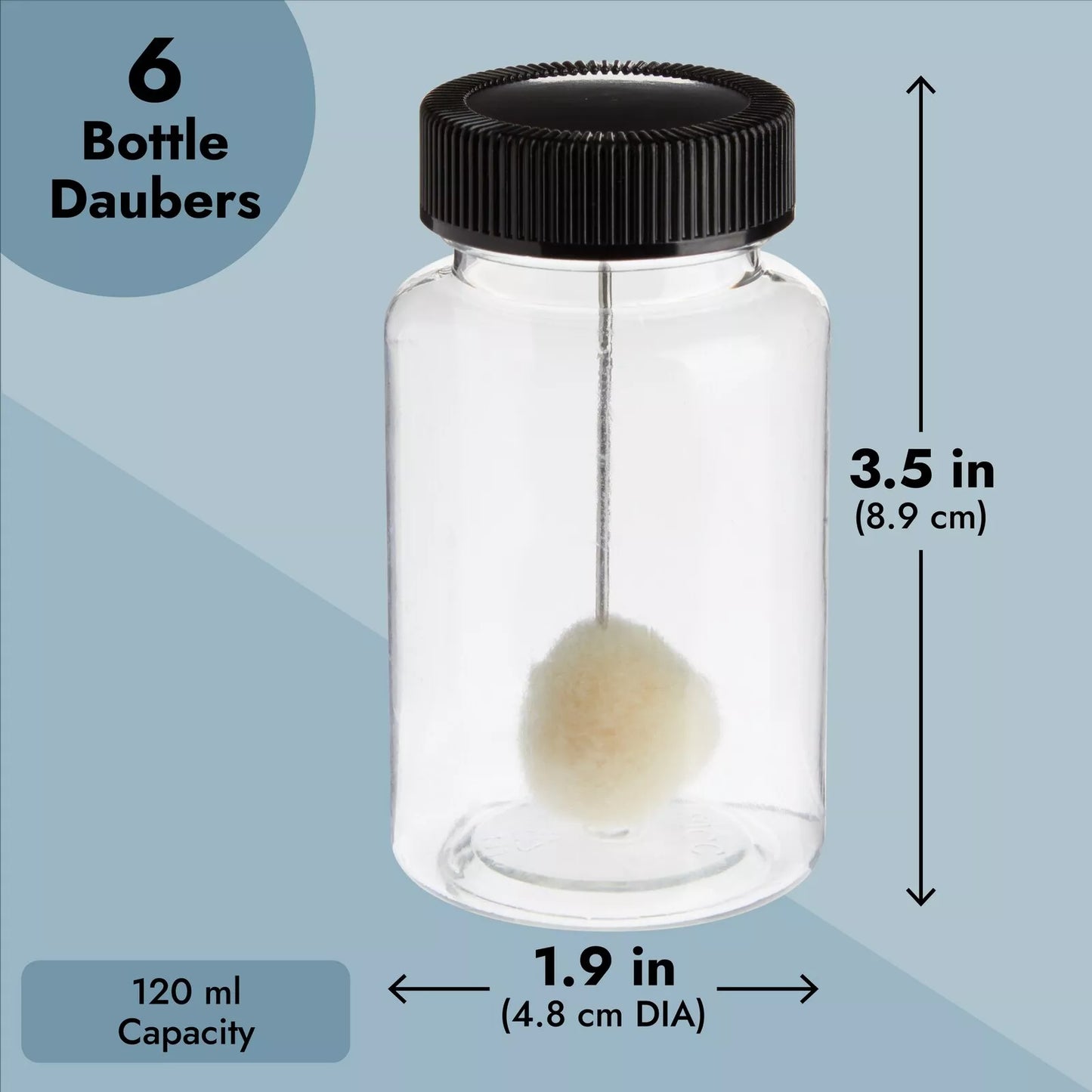 6-Pack Clear Bottle Wool Daubers with Ball Brush