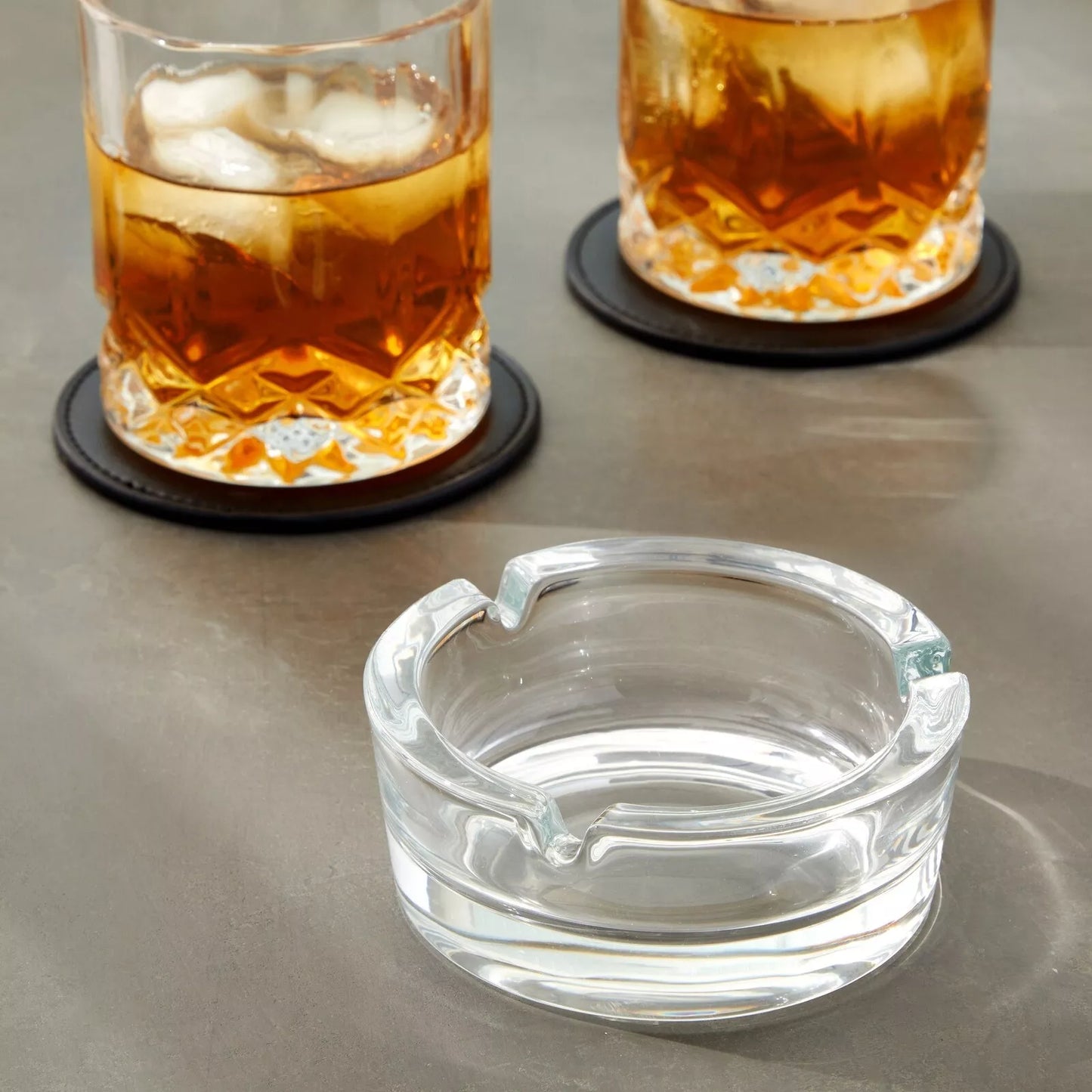 6-Pack Glass Ashtrays Clear, 4 x 1.5 Inches