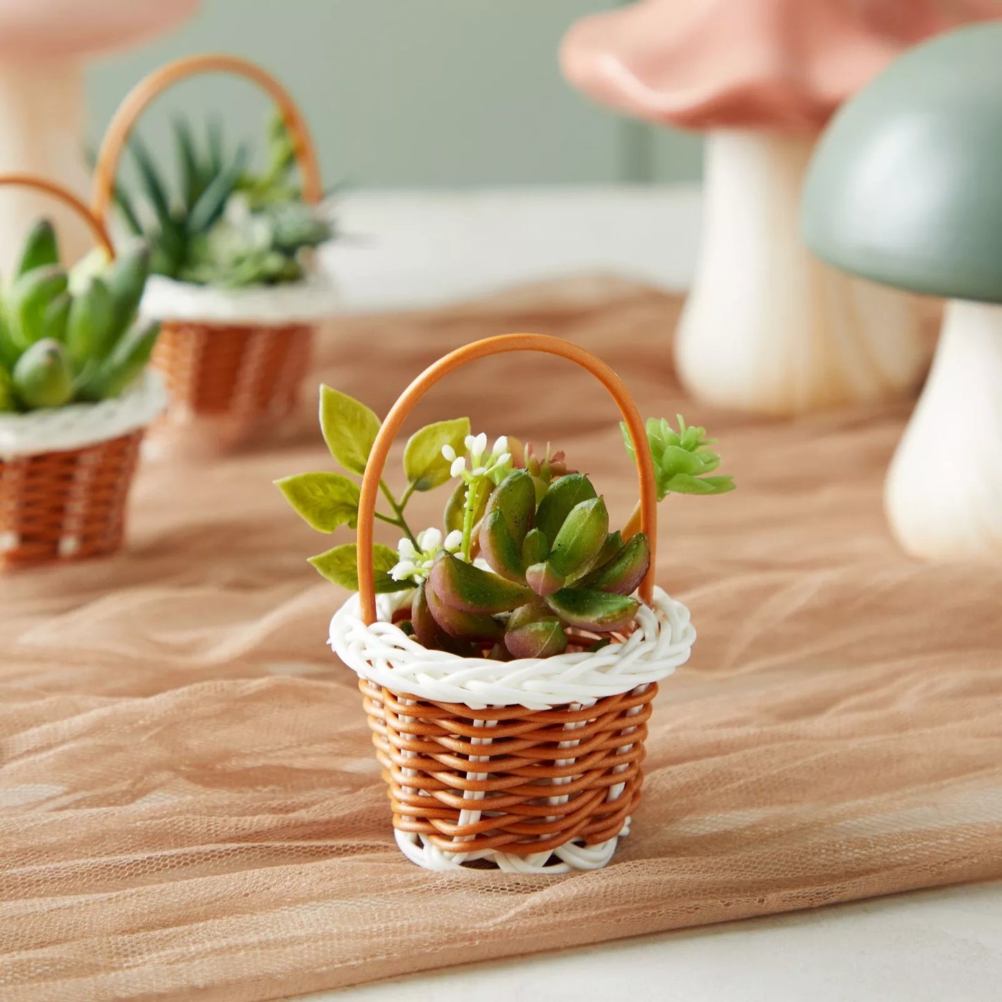 24-Pack Mini Woven Baskets with Handles