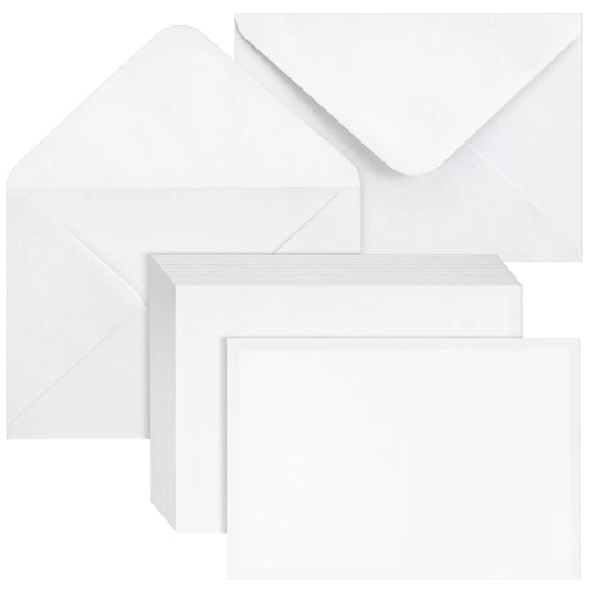 100-Pack Blank Invitation Cards and Envelopes - 5x7 Inche