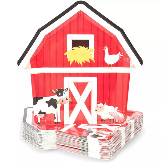 48 Farm House Party Paper Plates Barnyard Animal Birthday Supplies Baby Shower