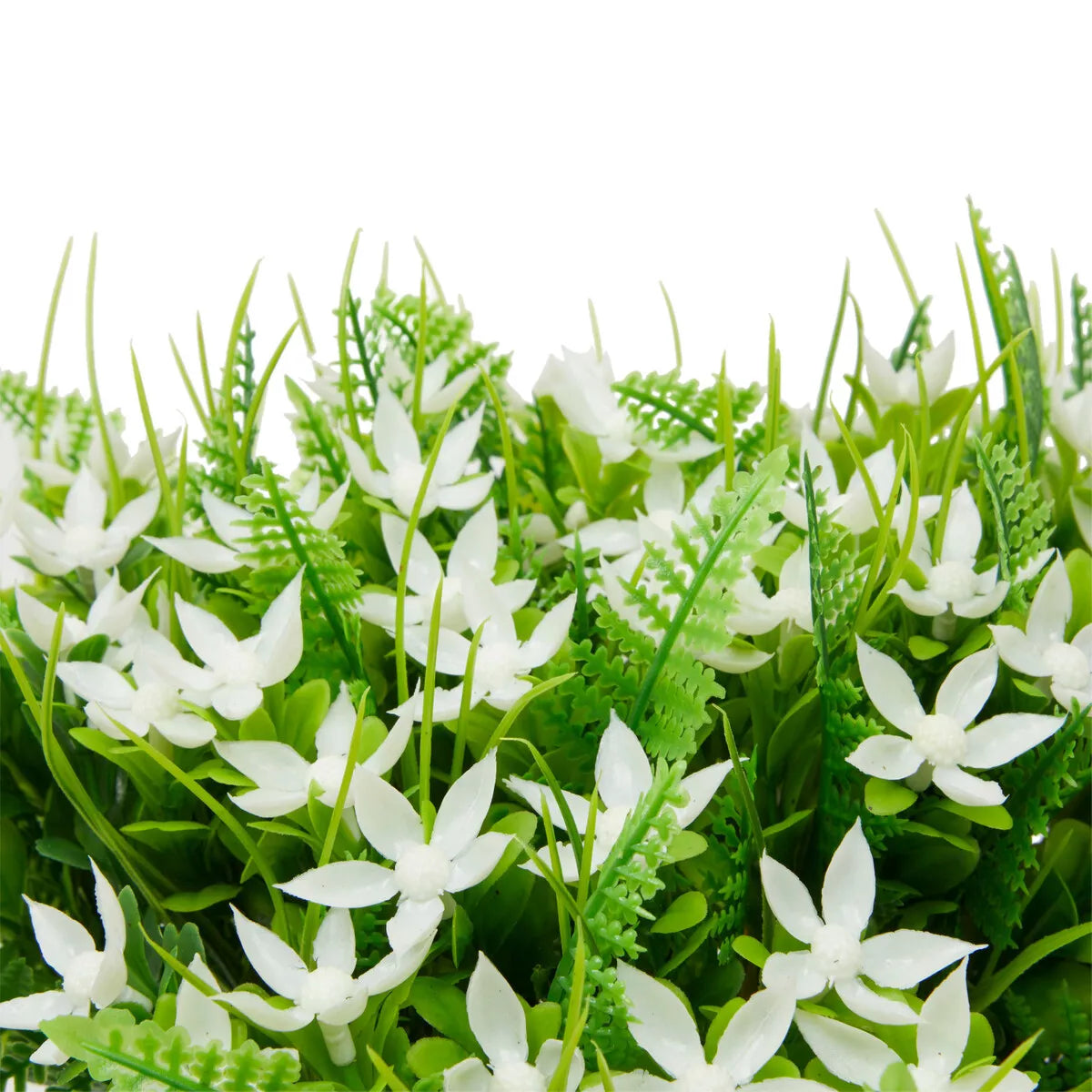 6 Artificial White Jasmine Flowers with 2 Cone Vases