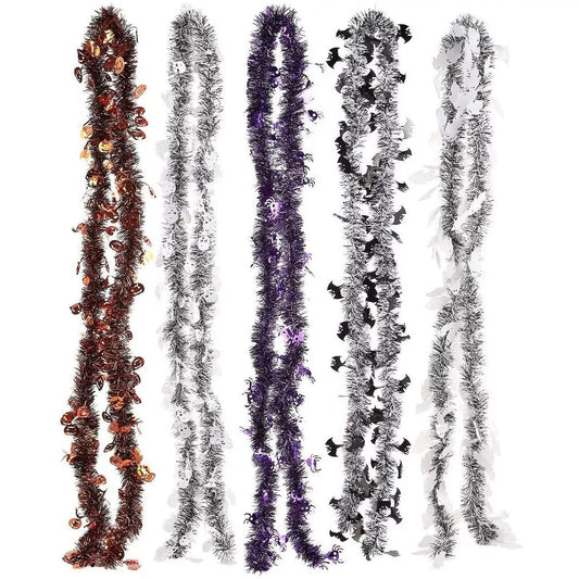 5-Pack Tinsel Garland for Halloween Party Decoration 6.6 Feet