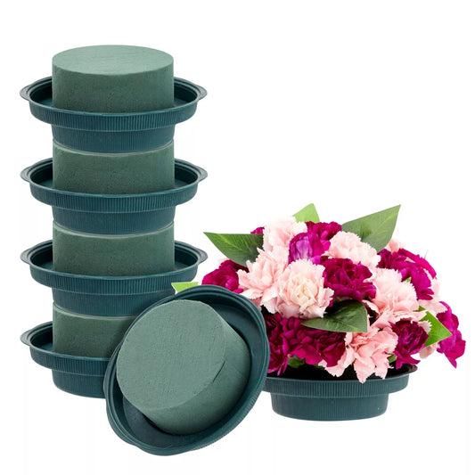 6-Pack Round Florist Foam with Bowls for Flower Arrangements