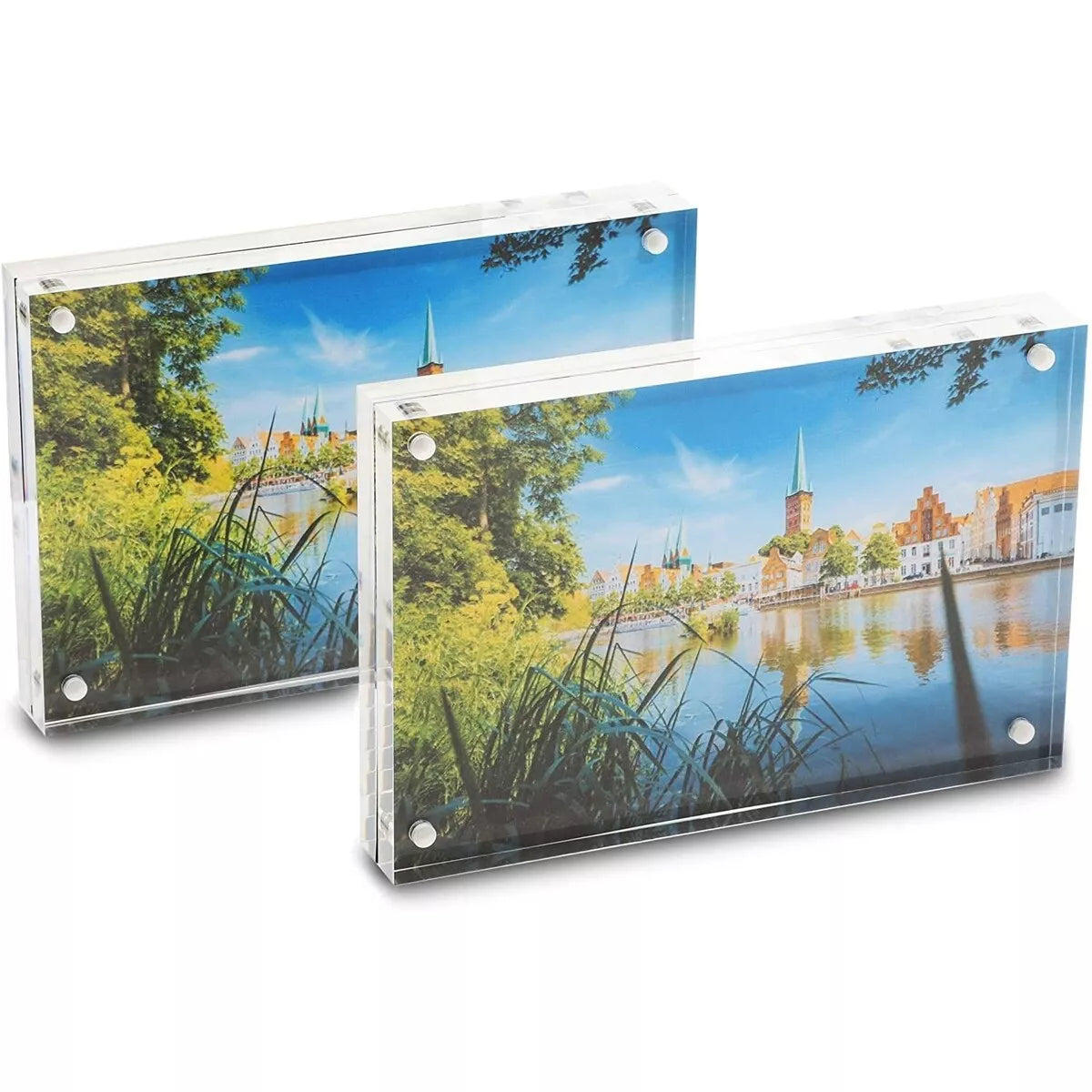 2-Pack Acrylic Picture Frames Clear Photo Holders