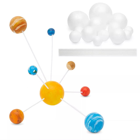 24-Piece DIY Solar System Kit - Foam Balls and Plastic Sticks, Assorted Sizes