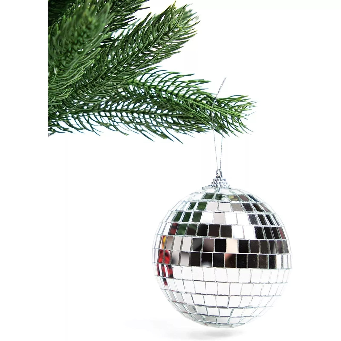 6-Pack 4-Inch Disco Ball Ornaments Hanging Christmas Tree