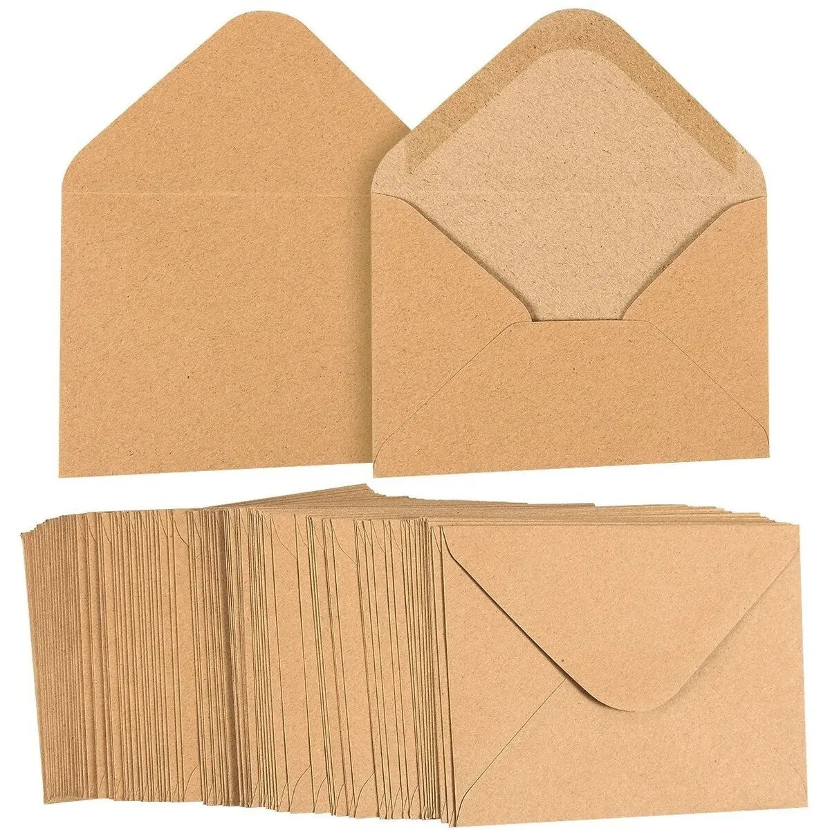 100-Count A2 Invitation Envelopes Bulk, Kraft Paper for Wedding, Baby Shower