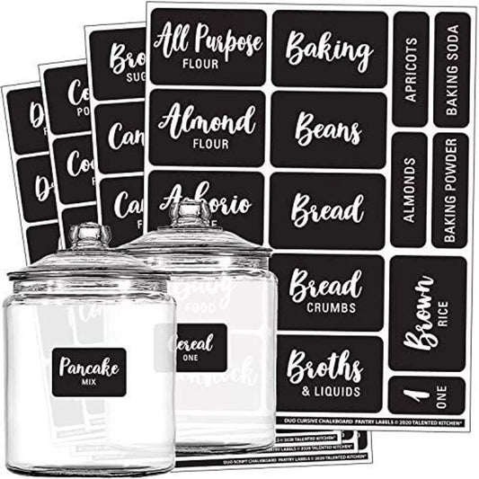 128 Pcs Chalkboard Label Stickers for Pantry Storage Bins