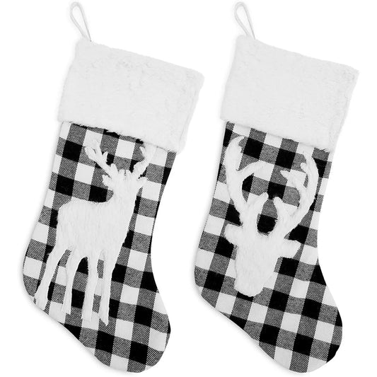 2-Pack Buffalo Plaid Christmas Stockings 18-Inch