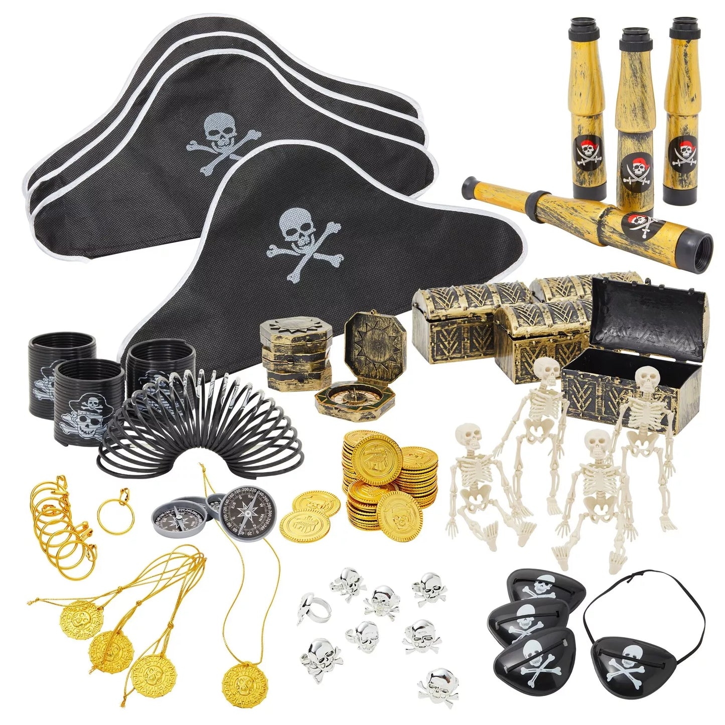 100 Piece Pirate Birthday Party Supplies, Decor and Toys for Party Favors