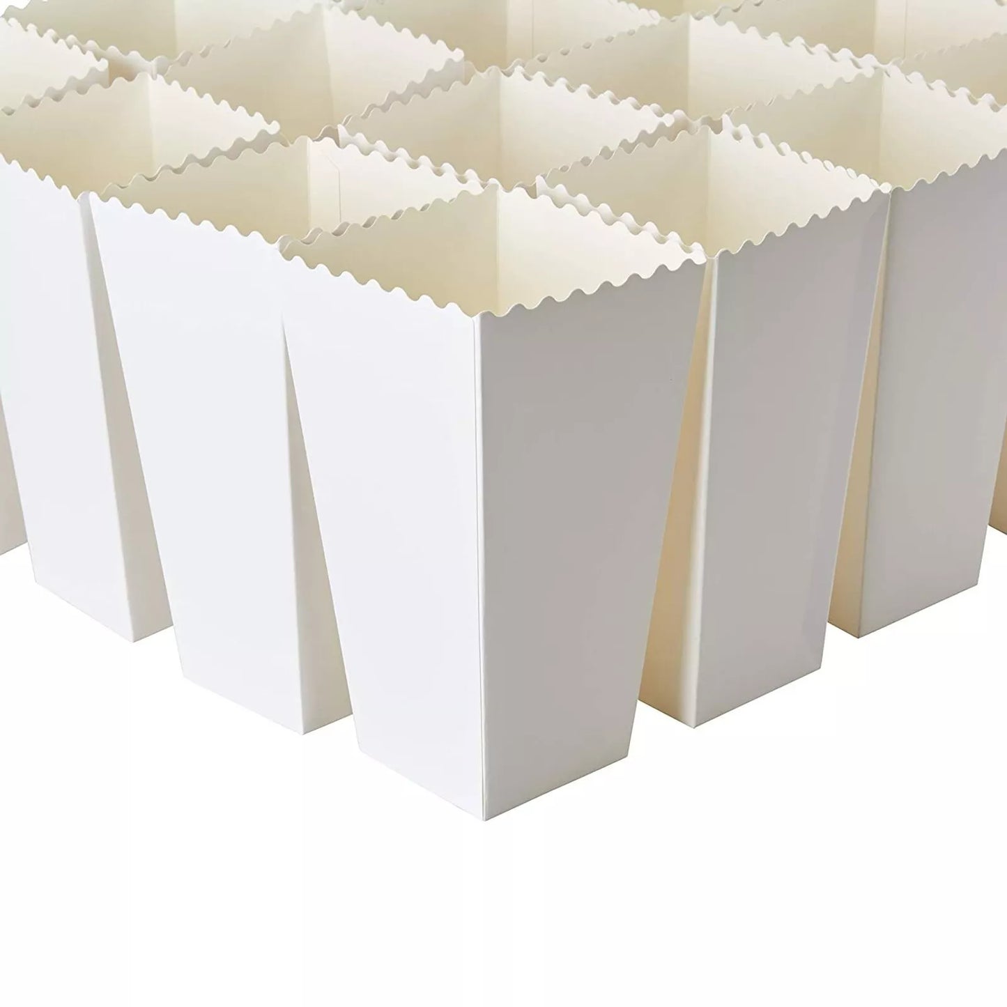 100 Pack White Popcorn Boxes for Movie Night Decorations, 46 oz, 7.8 x 4.25 In