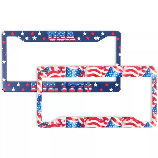 2-Pack American Flag License Plate Frames