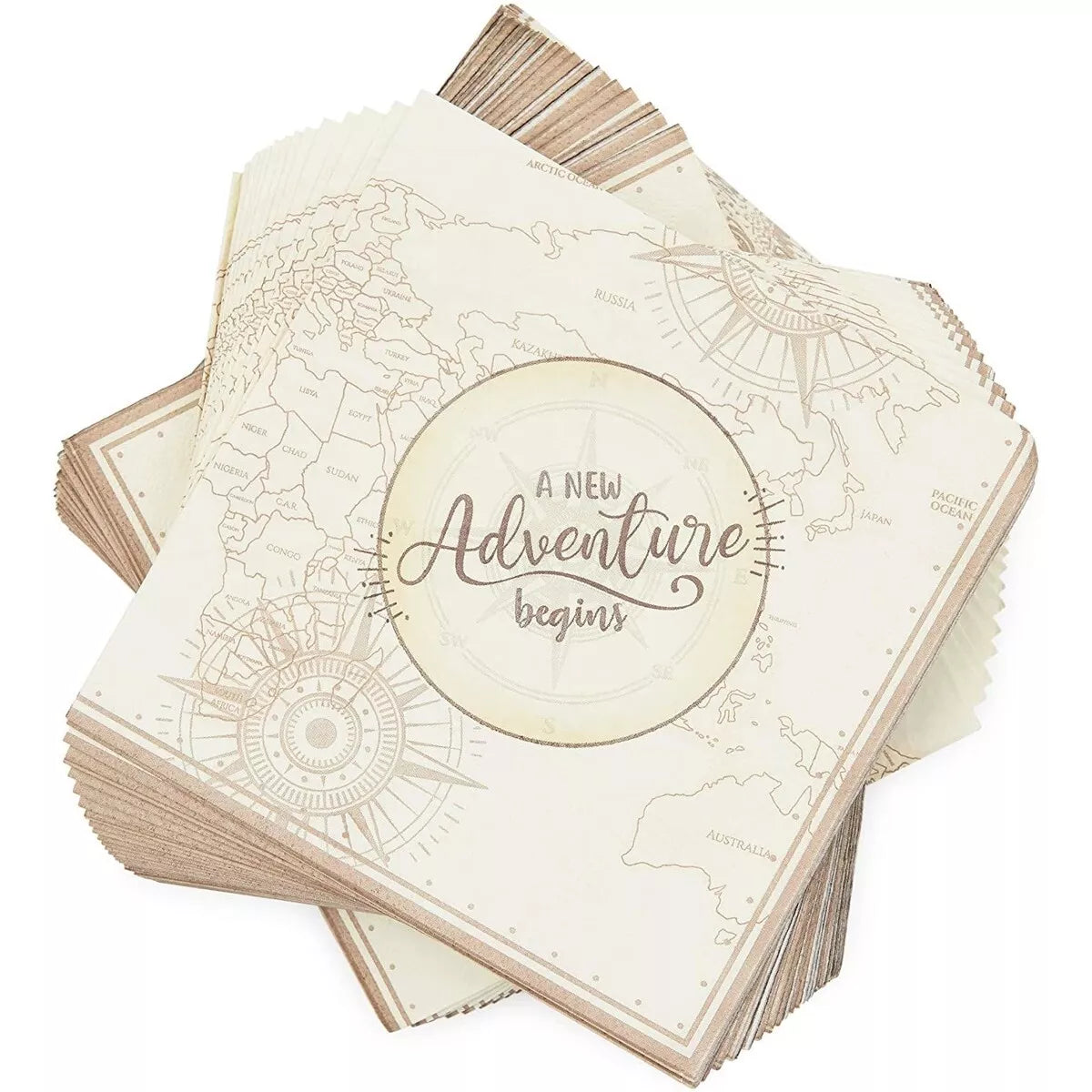 100Pcs A New Adventure Begins Paper Napkins 6.5" for Graduation Party Décor