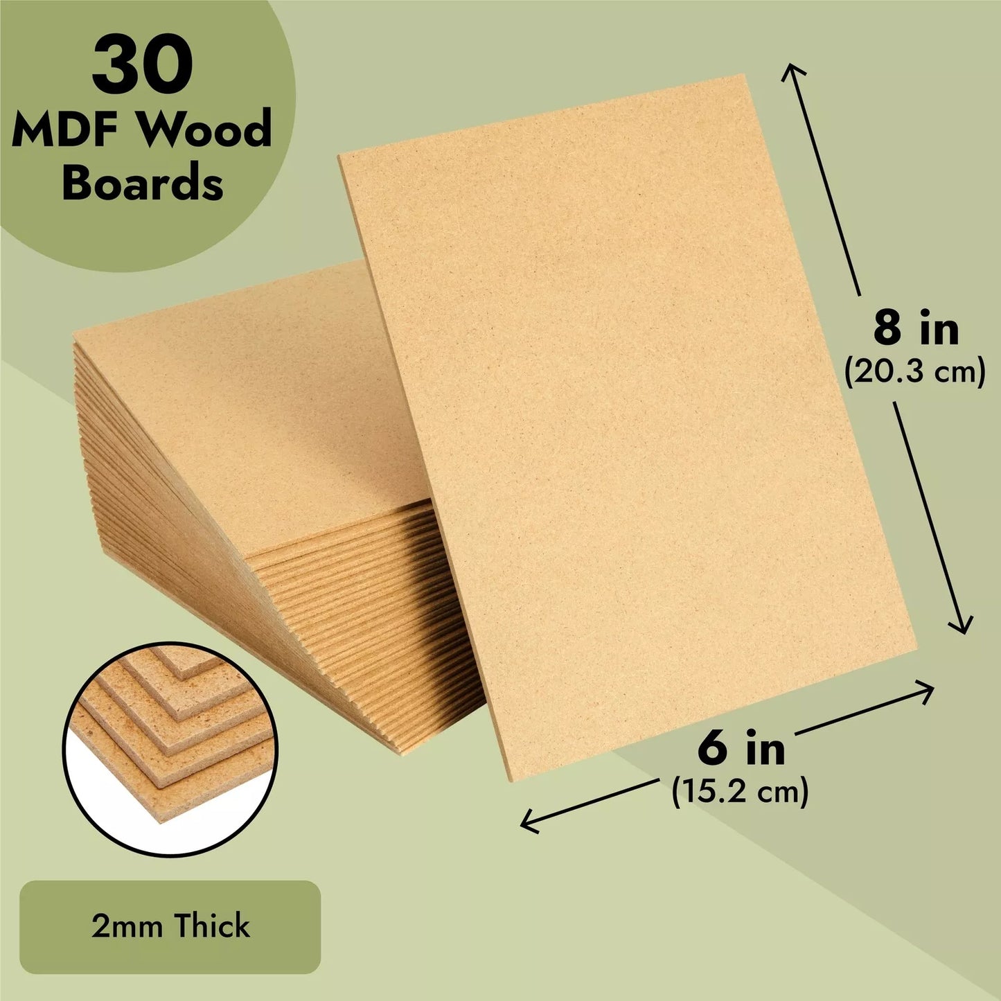 30 Sheets Thin MDF Boards 2mm Medium Density Fiberboard