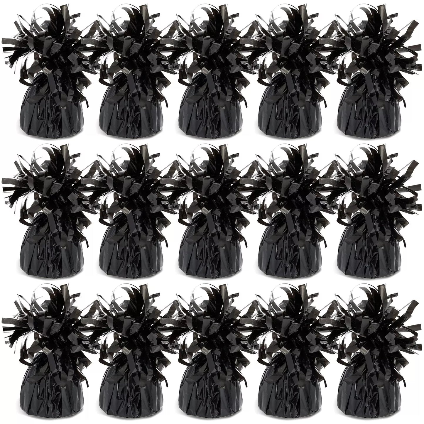 15 Pack Black Balloon Weights - 6 oz, 4.5 in