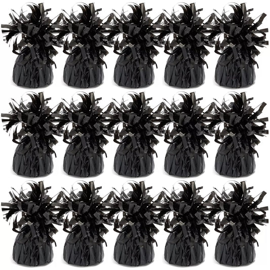 15 Pack Black Balloon Weights - 6 oz, 4.5 in