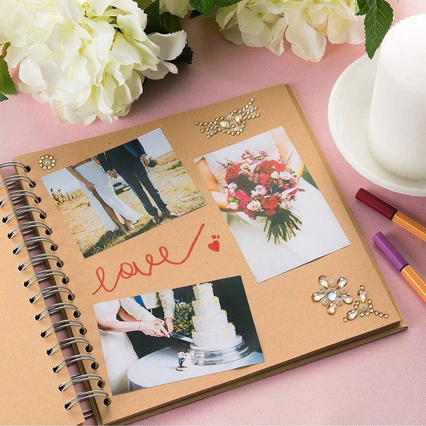 80-Page Hardcover Kraft Scrapbook Album