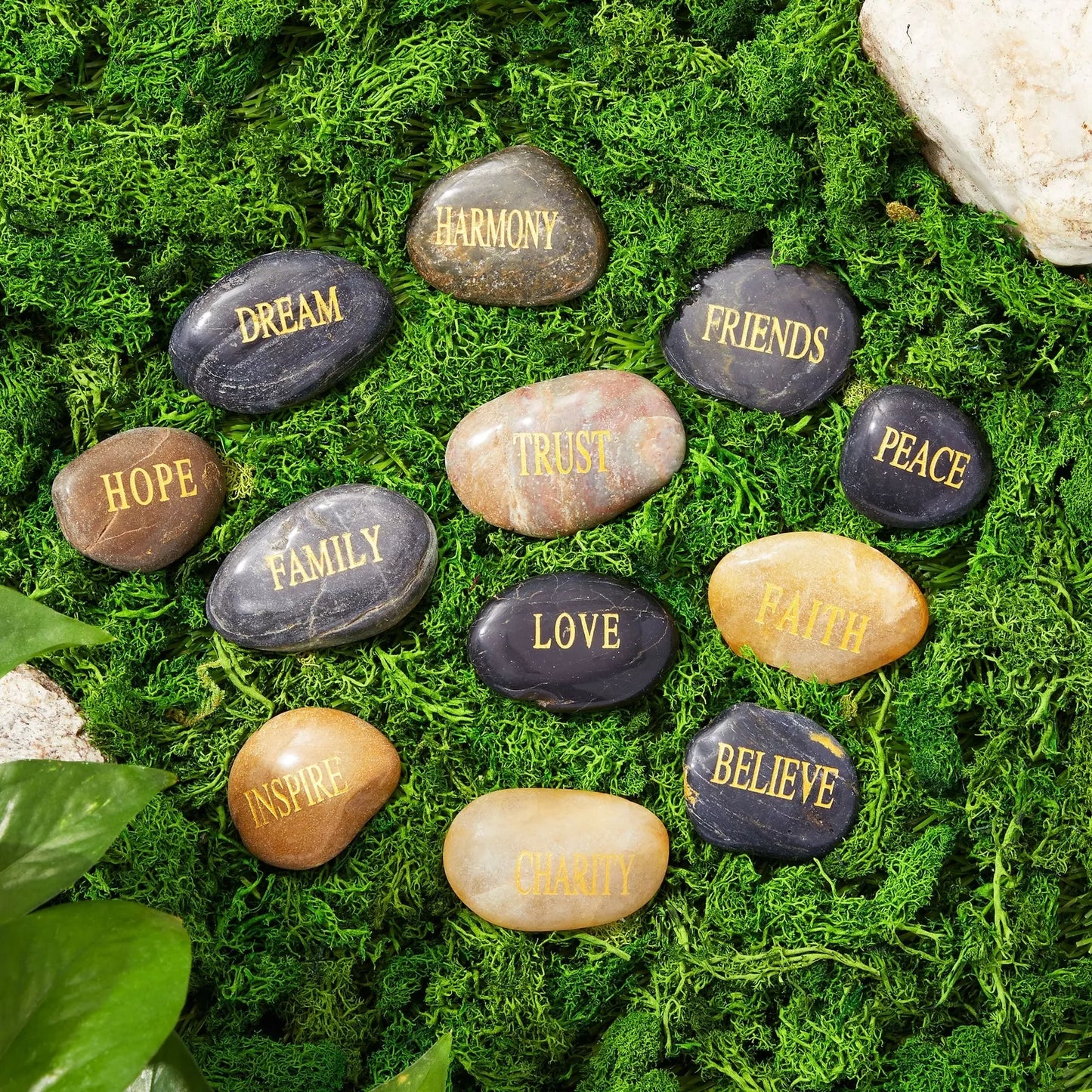 12-Pack Inspirational Rocks with Spiritual Words