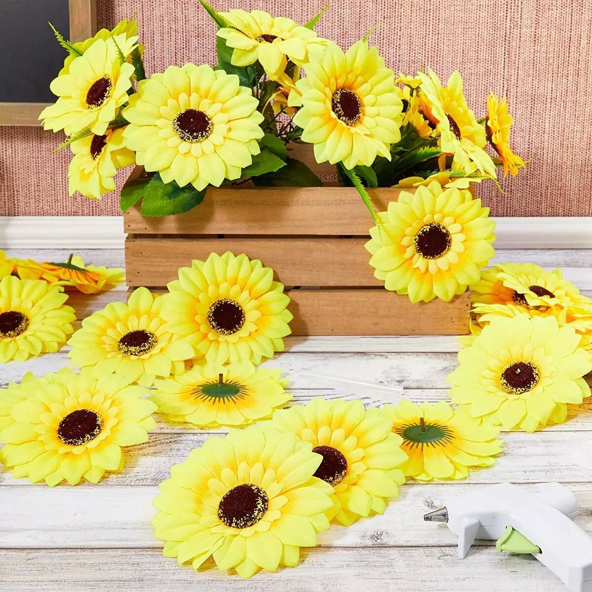 36-Pieces Artificial Silk Sunflower Heads