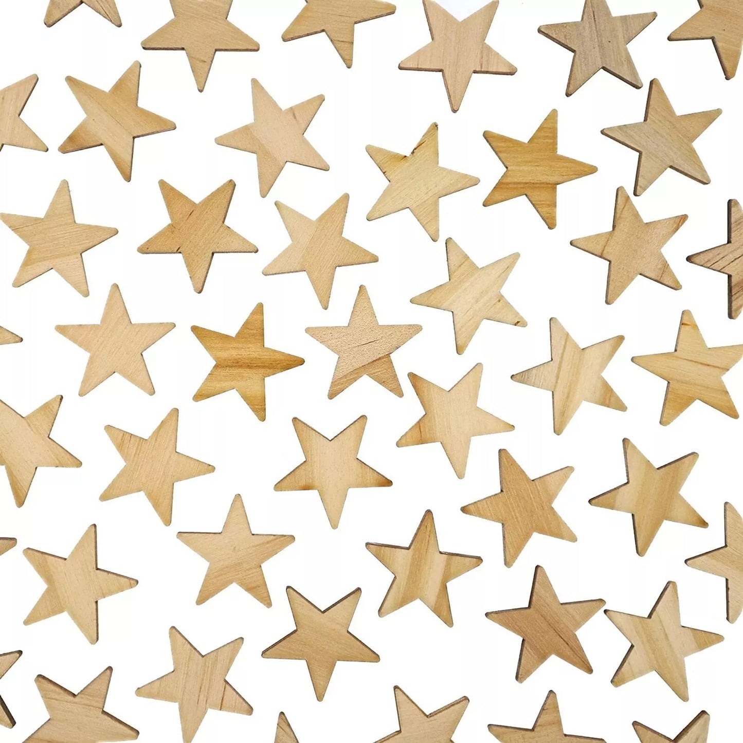 100-Pack Unfinished Wood Star Cutouts