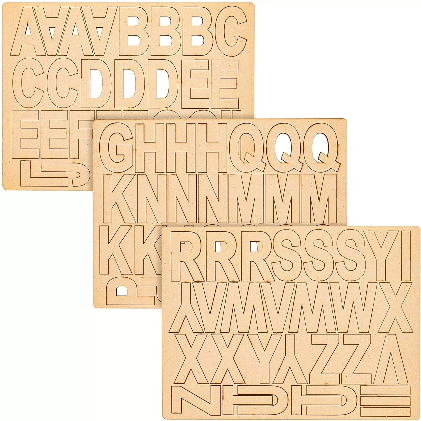 83-Pack Wooden Alphabet Letters 3 Inches