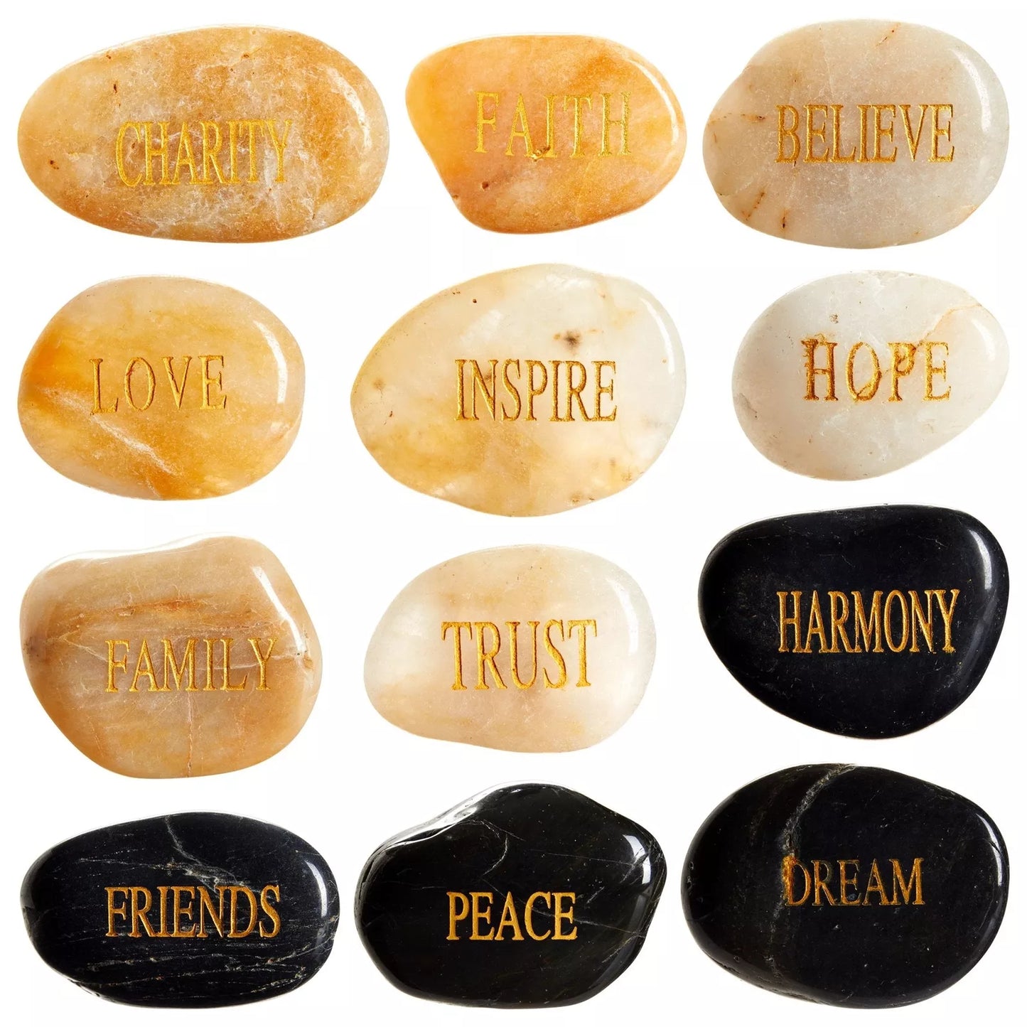 12-Pack Inspirational Rocks with Spiritual Words