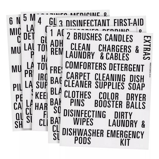 162 Laundry Room Labels for Minimalist Closet Organizer