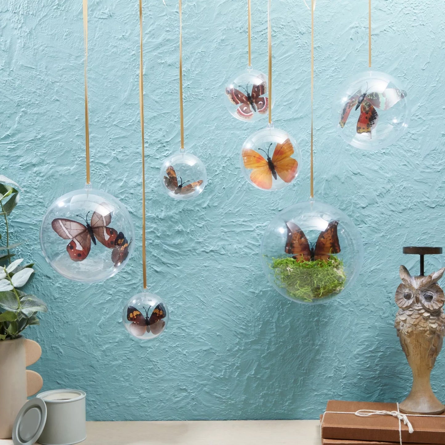 24-Pack Clear Plastic Fillable Ornaments