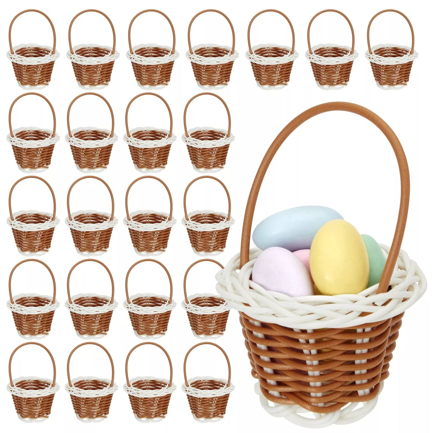 24-Pack Mini Woven Baskets with Handles