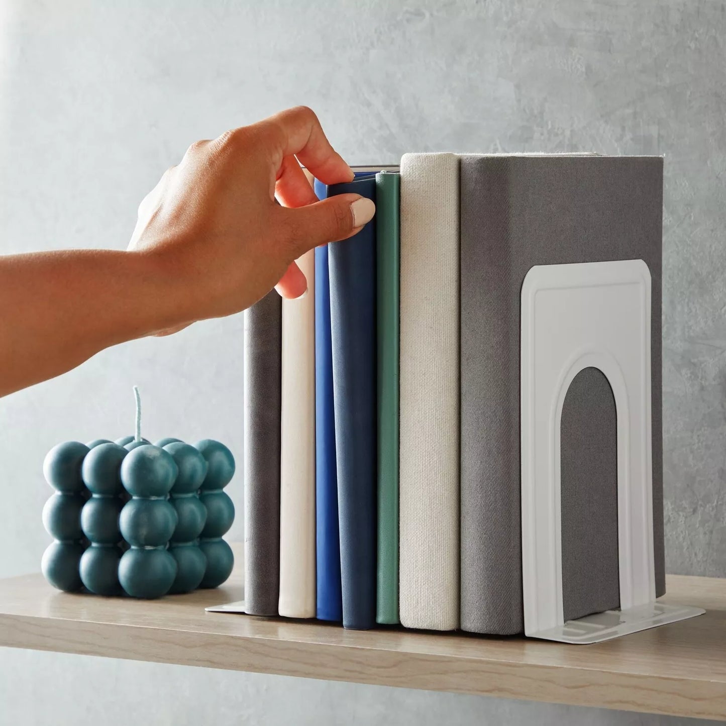 12-Pack White Metal Bookends for Shelves