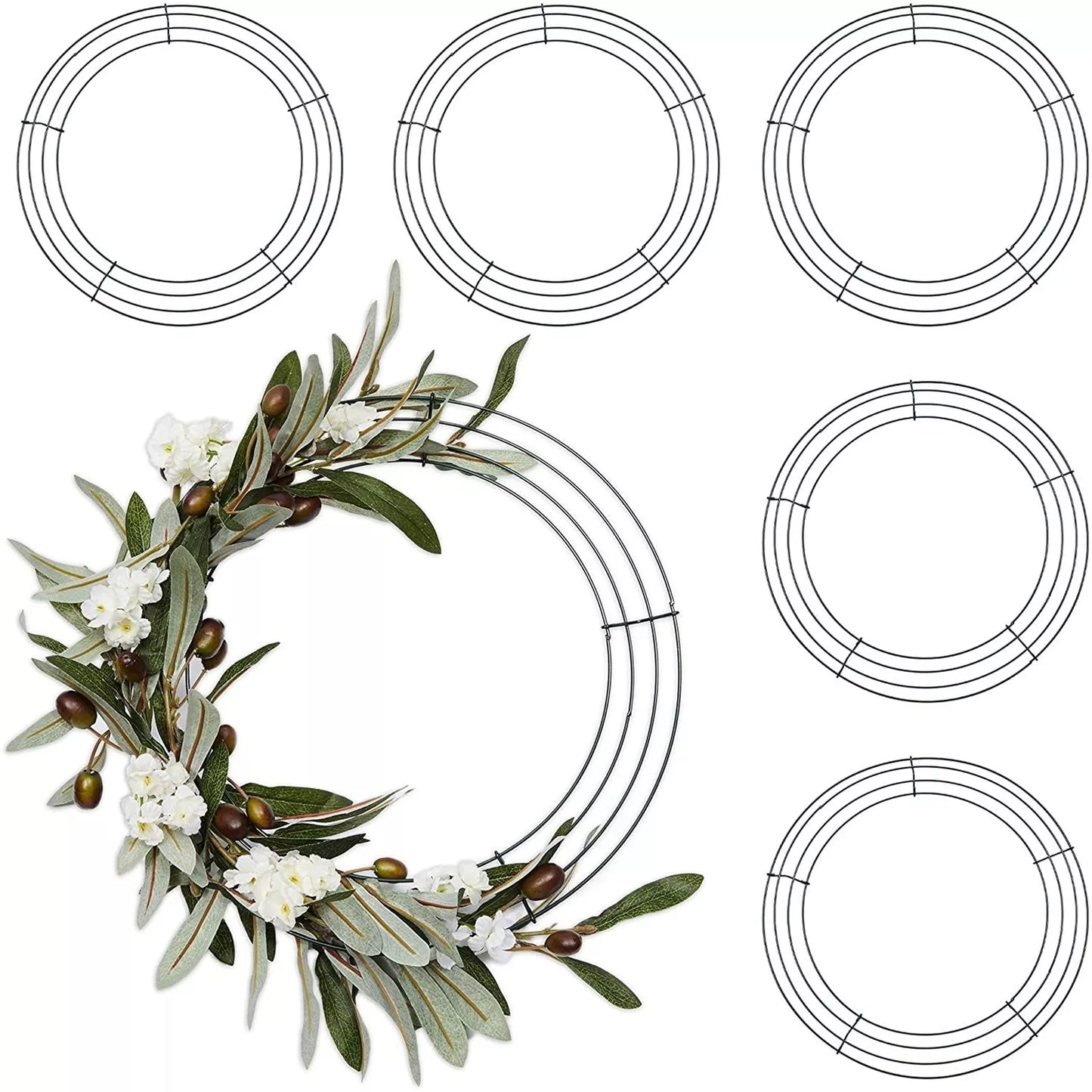 6-Pack 12-Inch Metal Wire Wreath Frames