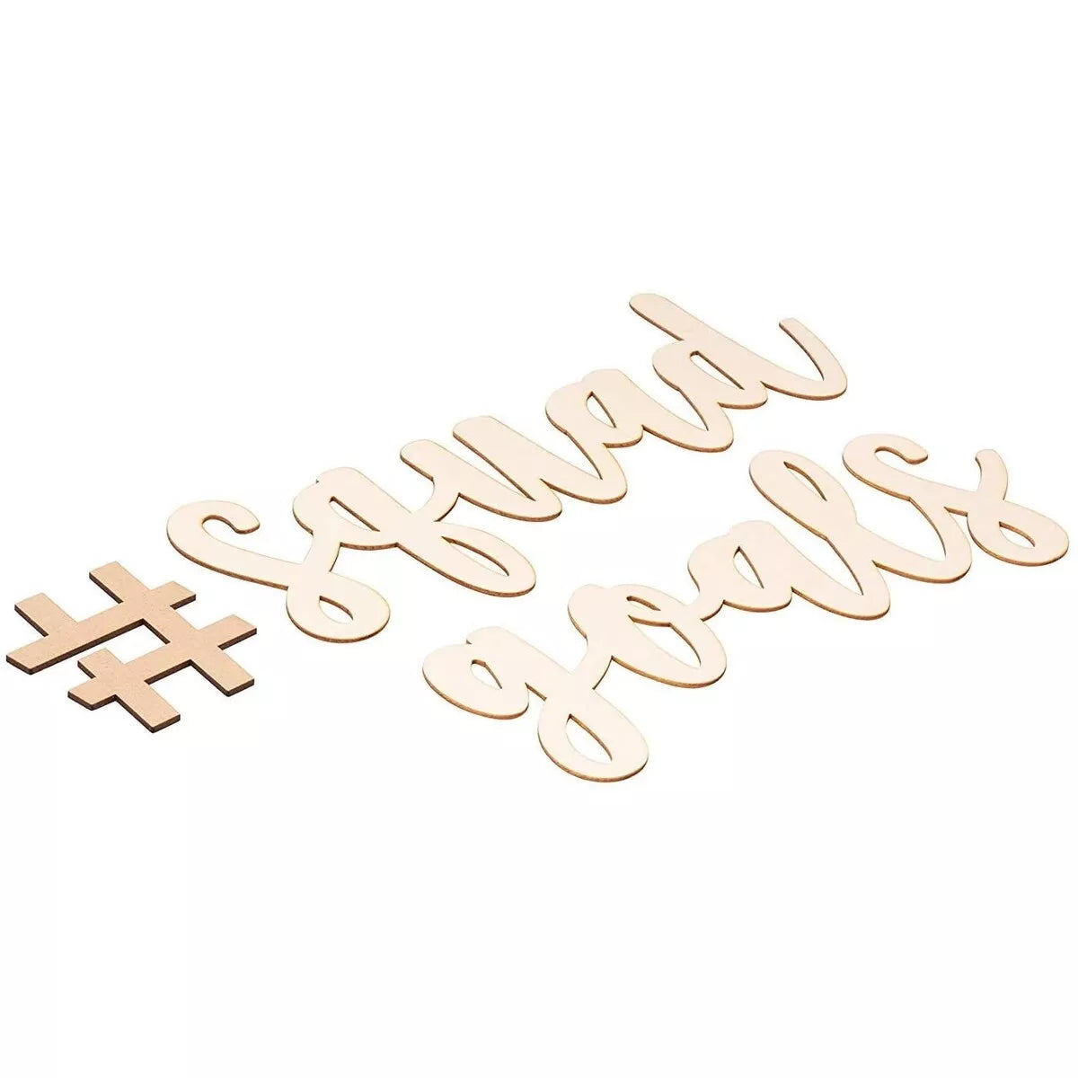 Hashtag Squad Goals Sign Unfinished Wood Letters with Stencil