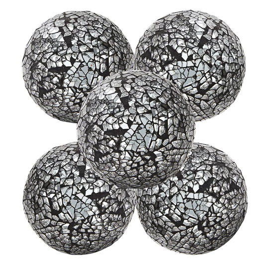 5-Pack Glass Orbs, Decorative Balls