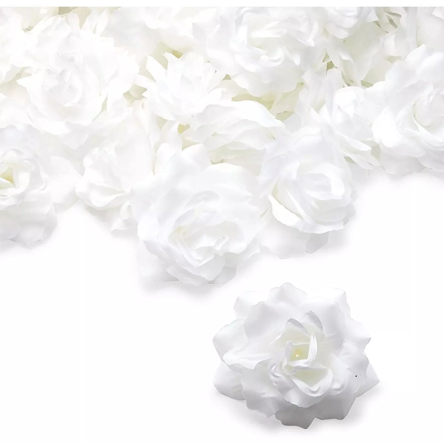 60-Pack White Artificial Rose Flower Heads