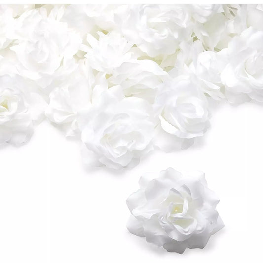 60-Pack White Artificial Rose Flower Heads