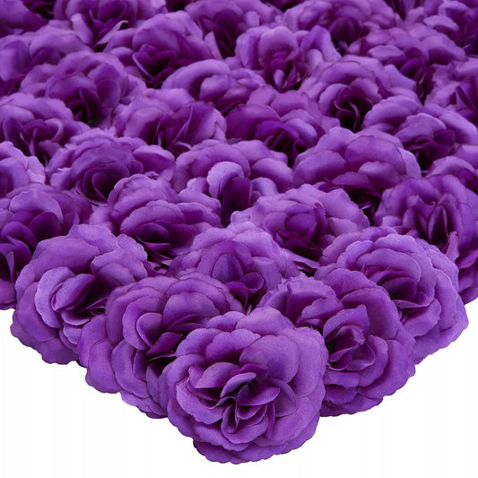 50-Pack Purple Artificial Roses, 3 Inch, Stemless Silk Flowers