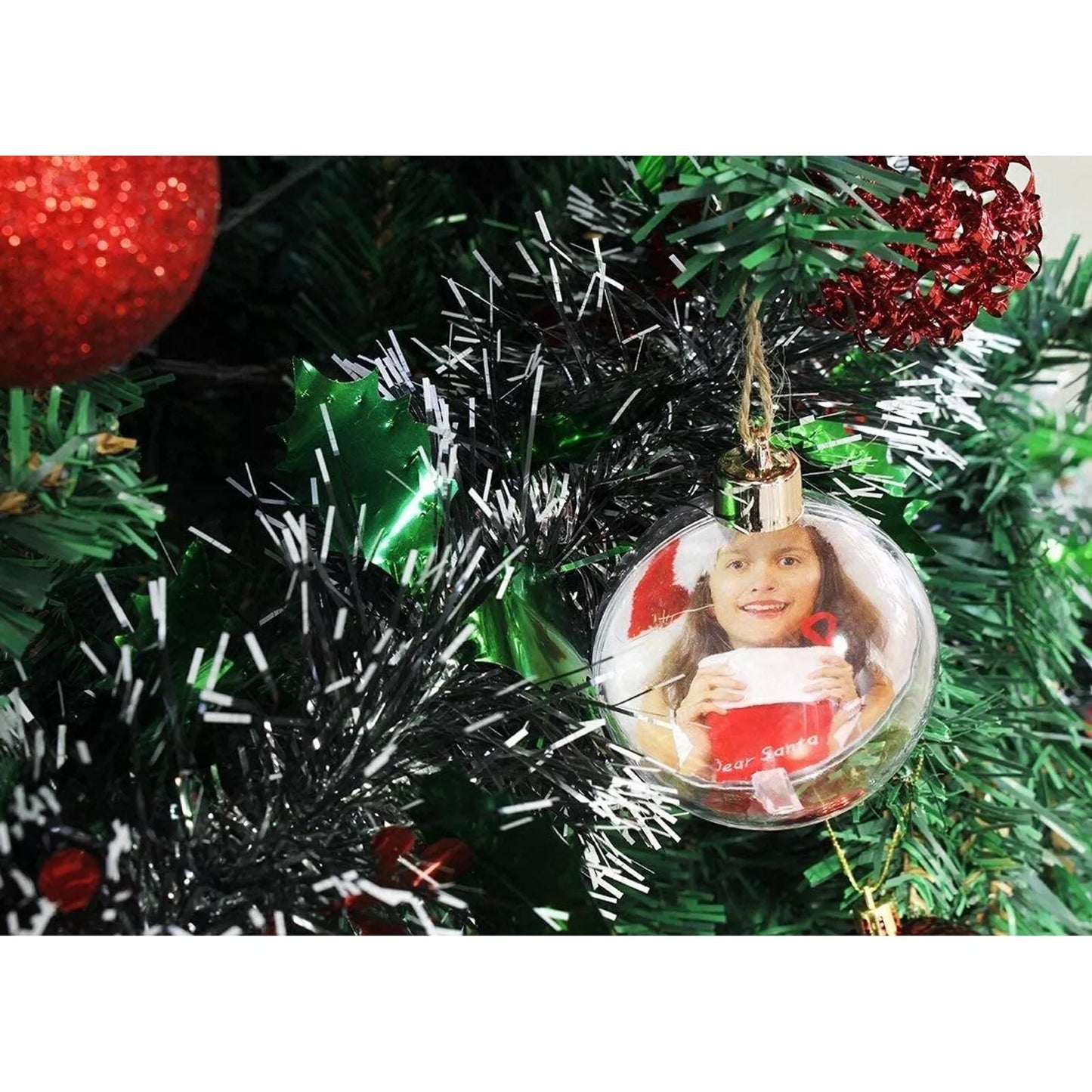 4-Pack 2.7-Inch Photo Ornaments Balls for Christmas Tree