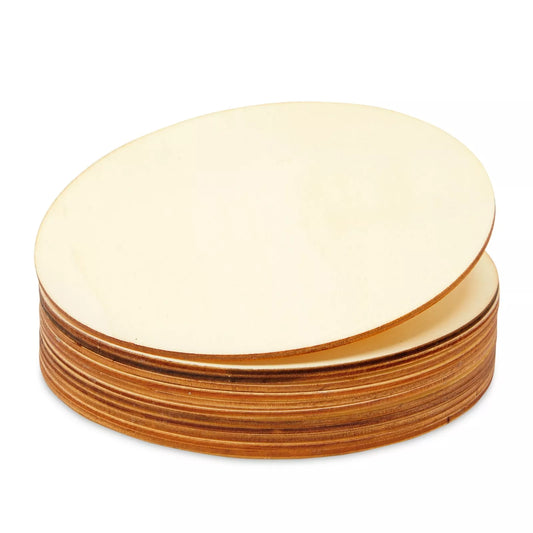 12-Pack 6-Inch Unfinished Wood Circles Round Wooden Discs