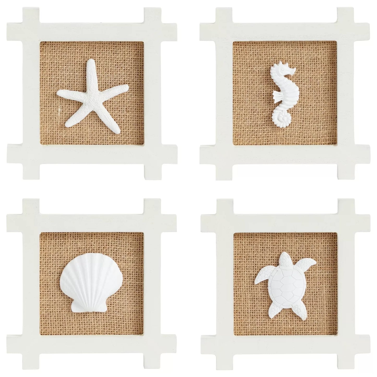 4-Pack Coastal Hanging Seashell Wall Decor